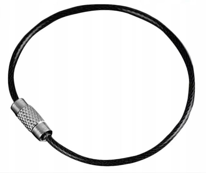 Brelok pętla do kluczy linka stalowa w pcv czarna Kółeczko na Gwint Gadżet zdjęcie 1