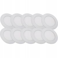 10x Panel plafon LED podtynkowy okrągły 6W ZIMNA