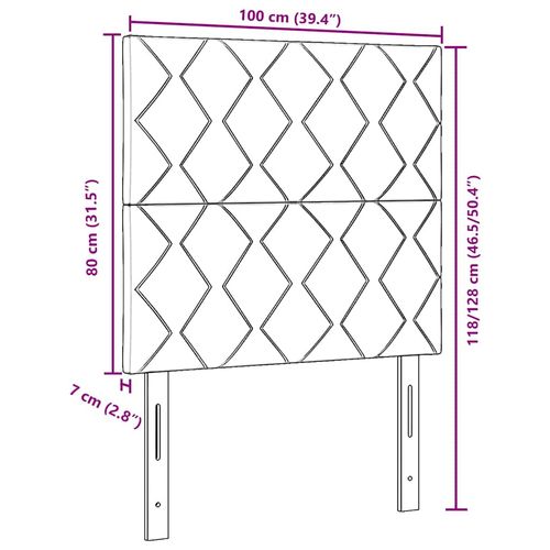 Wezgłowie LED Ze LED Lights Geometric Różowy 100 cm Aksamit na Arena.pl