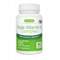 Witamina K2 MK-7 i MK-4 plus Witamina K1 formy ALL TRANS biodostępne 90 kap