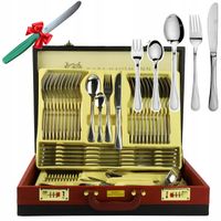 ZESTAW SZTUĆCÓW dla 12 osób SZTUĆCE W WALIZCE KOMPLET 72 elementy + Gratis