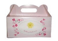 pudełko na ciasto 30szt Komunia Święta 19 x 14 x 9 cm różowe