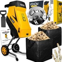 ROZDRABNIACZ ELEKTRYCZNY RĘBAK DO GAŁĘZI 45MM MOCNY SILNIK 2X ZBIORNIK