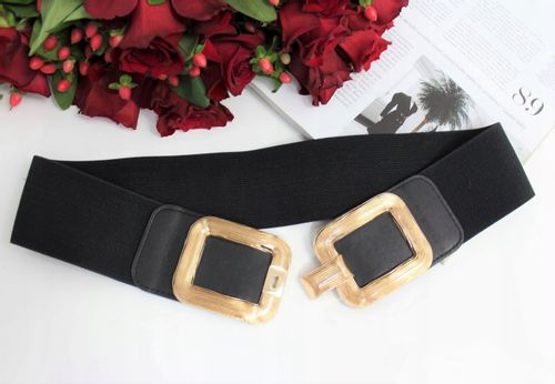 Elastyczny pasek ZŁOTA KLAMRA kwadraty na Arena.pl