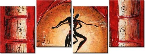 45CM 120 OBRAZ 4 ELEM AFRYKAŃSKI TANIEC ŚCIENNY na Arena.pl