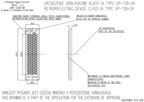 Odblask przyklejany czerwony 126x34 (165) na Arena.pl