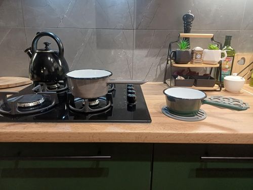 Rondel rondelek emaliowany gładki z rączką i wylewką 16 cm 1,0 l kremowy na Arena.pl