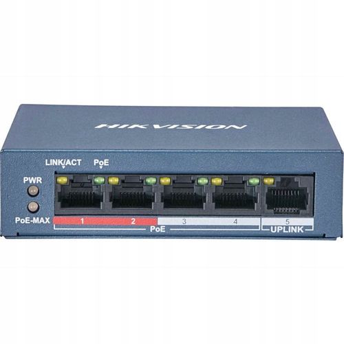Switch PoE DS-3E0105P-E/M(B) 5-portowy Hikvision na Arena.pl