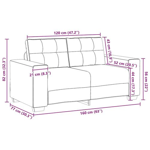 Sofa dwuosobowa obity lnem, 120 cm na Arena.pl