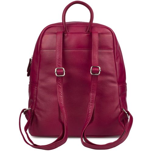 Skórzany plecak A4 duży pojemny do szkoły Włoski kremowy P16 na Arena.pl