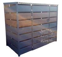 Wiata śmietnikowa spad tył 3x0,7m antracyt + drewnopodobny Schowek  ID515