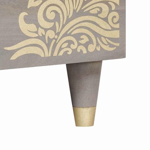 Stolik kawowy Szary 80 x 50 x 40 cm lite drewno mango na Arena.pl