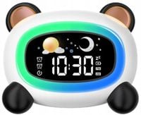 Zegar budzik lampka lampa nocna LED dla dzieci dziecka akumulator Panda