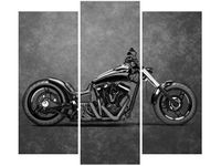 90 80CM OBRAZ T3 ELEM CZARNY CHOPPER DRUK ŚCIENNY