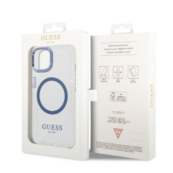 Etui Guess do iPhone 15 Plus, iPhone 14 Plus, Niebieski, MagSafe zdjęcie 8