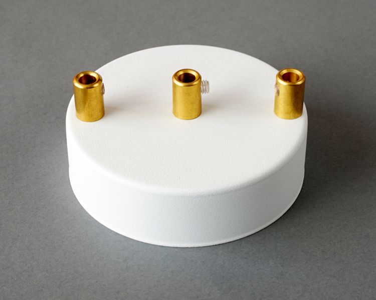 Podsufitka Biała 3 otwory 100mm + mosiądz zdjęcie 3