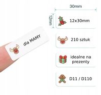 NIIMBOT Etykiety Naklejki 12*30mm 210szt PREZENTY