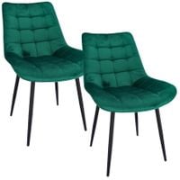 Krzesła do kuchni, TOLA, 2 sztuki, pikowane, 53x63x83, zielone | TYLETEGOTU