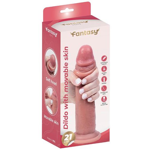 Silicone Dildo With Movable Foreskin 21 Cm na Arena.pl