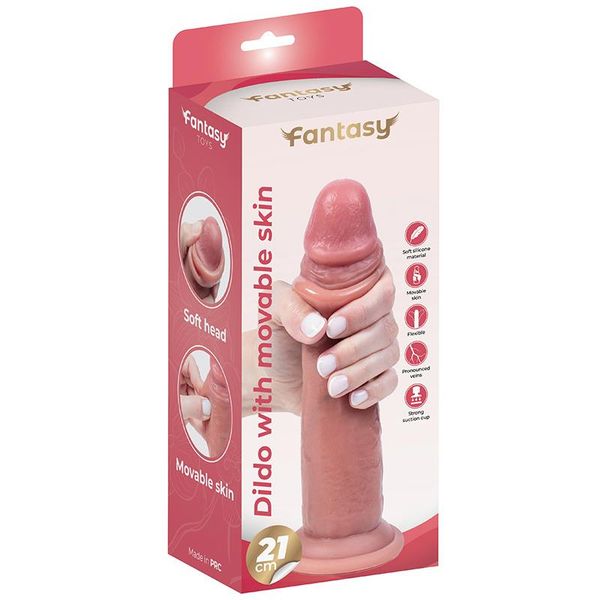 Silicone Dildo With Movable Foreskin 21 Cm zdjęcie 10
