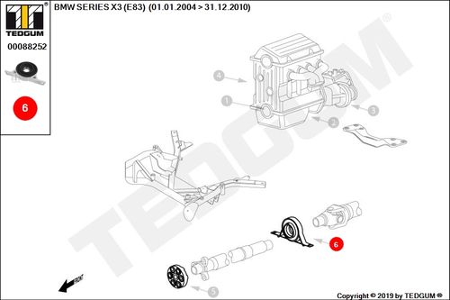 BMW X3 E83 PODPORA WAŁU KPL E83 04- na Arena.pl
