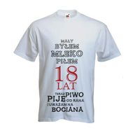 ŚMIESZNE KOSZULKI prezent urodziny T-shirt 18 LAT