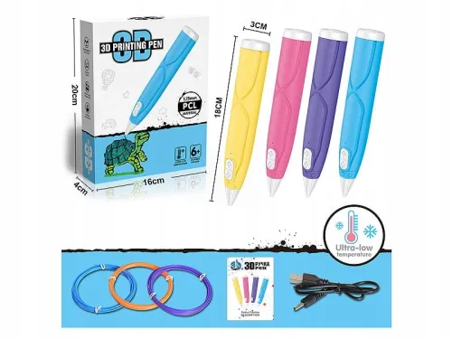 DŁUGOPIS 3D Z ŁADOWARKĄ + 3 WKŁADY RYSOWANIE PRZESTRZENNE na Arena.pl