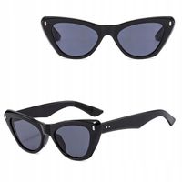 OKULARY PRZECIWSŁONECZNE Kocie filtr UV400 Czarne damskie + ETUI + ŚCIERKA