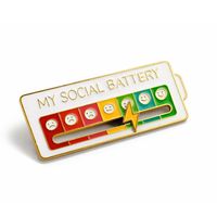Social Battery | 4 cm | Metal | Przypinka | Original
