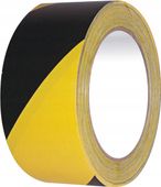 TAŚMA ostrzegawcza ŻÓŁTO CZARNA PRZYLEPNA 50MM/33M wyznaczanie ciągów komun