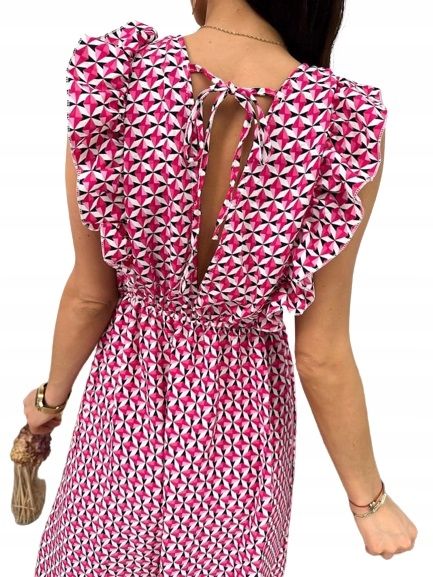 Sukienka suknia damska letnia wzorzysta S/M zdjęcie 2