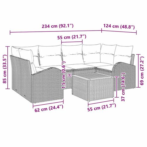 Zestaw Sof na Ogród 7 pcs Beżowy Polirattan na Arena.pl