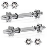 Gryf krótki 36 cm do hantli z zaciskami zestaw 2 szt. gwintowane śr. 28 mm stal chromowana