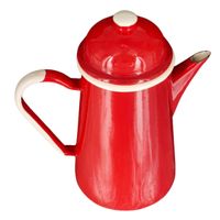 Emaliowany Dzbanek do Kawy Imbryk Ręcznie Robiony 1,3L Czerwony - Retro