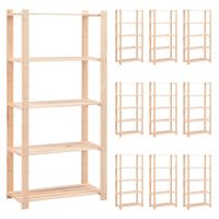 Regały z 5 półkami, 10 szt., 80x38x170 cm, sosna, 250 kg