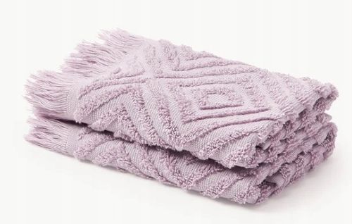 Ręcznik z wypukłą strukturą Jacqui liliowe 2 sztuki 30 x 50 cm na Arena.pl
