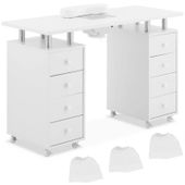 biurko kosmetyczne do manicure z pochłaniaczem 8 szuflad 119 x 45 x 77 cm