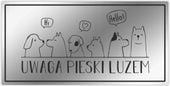 Uwaga ZŁY PIES Tabliczka z imieniem psa nierdzewna