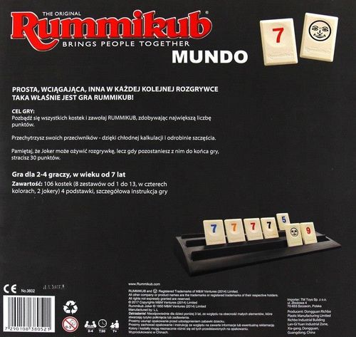 RAVENSBURGER GRA RUMMIKUB Mundo na Arena.pl