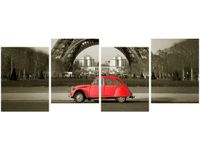 OBRAZ CZERWONY CITROEN 2CV WIEŻĄ EIFFLA