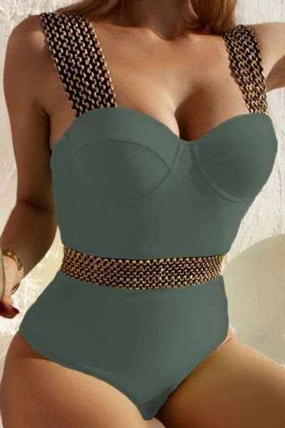 JEDNOCZĘŚCIOWY STRÓJ KĄPIELOWY CEKINY GORSETOWY PUSH UP USZTYWNIANY XL zdjęcie 3