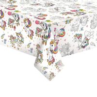 Obrus papierowy Kolorowy Jednorożec do kolorowania, 120x180 cm