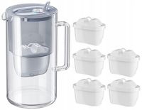 DZBANEK FILTRUJĄCY AQUAPHOR GLASS 2,5L SZKLANY SZARY +5 FILTRÓW