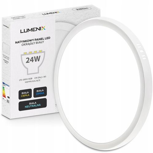 PANEL plafon sufitowy LED NATYNKOWY OKRĄGŁY 24W 2160lm Nie mruga CCD SLIM na Arena.pl