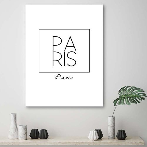 Emaga Obraz na płótnie, Napis Paris - 80x120 na Arena.pl