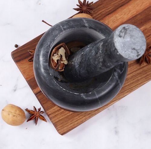 MOŹDZIERZ KUCHENNY KAMIENNY GRANITOWY TŁUCZEK DO UCIERANIA PRZYPRAW ZIÓŁ na Arena.pl