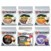 Kapsułki Tassimo zestaw Latte Macchiato, Cappuccino, smakowe 48 kaw
