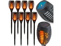 8x lampa lampka ogrodowa wbijana pochodnia solarna efekt płomienia ogień