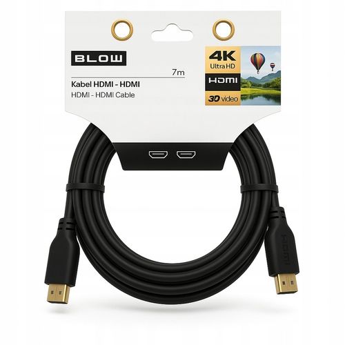 KABEL PRZEWÓD HDMI 1.4 FULL HD UHD 4K 3D TELEWIZOR POZŁACANY DŁUGI 7m na Arena.pl