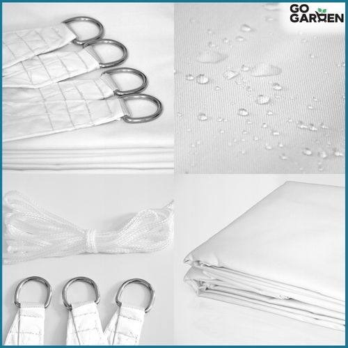 Żagiel markiza daszek przeciwsłoneczny na taras balkon UV słońce biały 4x3m na Arena.pl